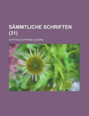 Book cover for Sammtliche Schriften (31 )