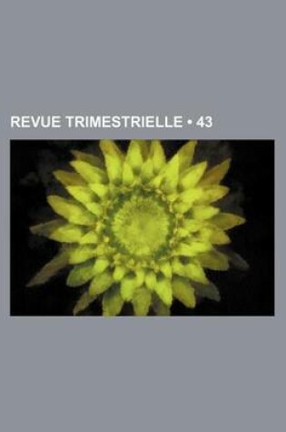 Cover of Revue Trimestrielle (43)