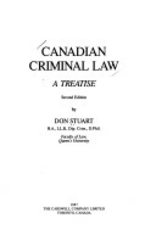 Cover of Stuart Canadian Crim Law - Ed2