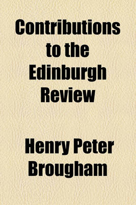 Book cover for Contributions to the Edinburgh Review