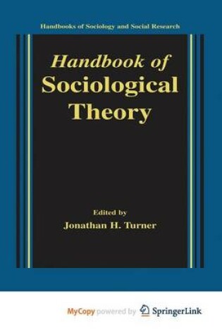 Cover of Handbook of Sociological Theory