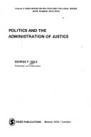 Cover of Politics and the Administration of Justice
