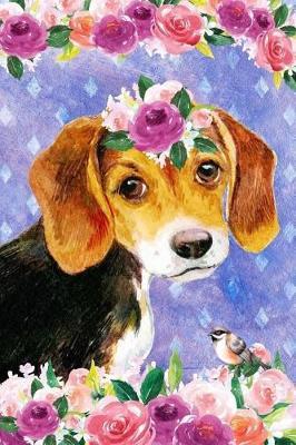 Book cover for Bullet Journal Notebook for Dog Lovers Beagle Puppy in Flowers 1