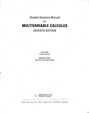 Book cover for Student Solutions Manual (Chapters 10-17) for Stewart's Multivariable Calculus, 7th