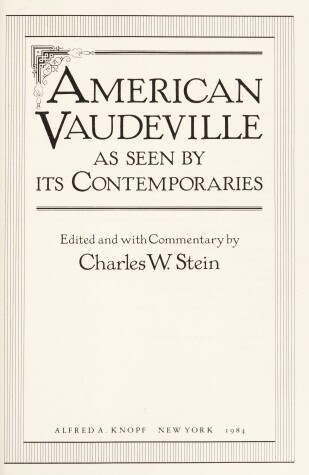 Book cover for American Vaudeville