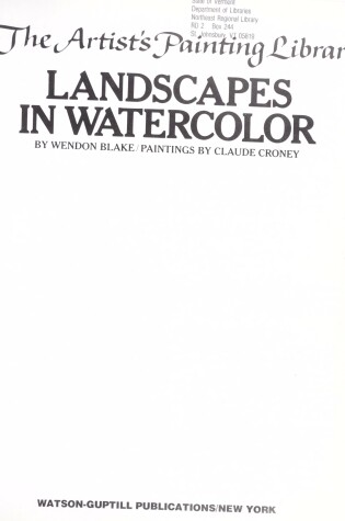 Cover of Landscapes in Watercolour