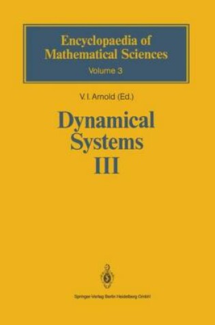 Cover of Dynamical Systems III