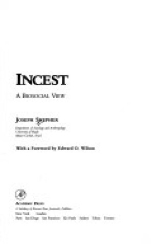 Cover of Incest