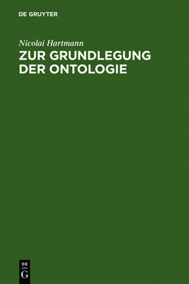 Book cover for Zur Grundlegung der Ontologie