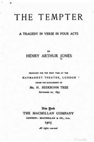 Cover of The tempter, a tragedy in verse in four acts