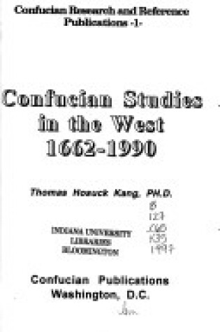 Cover of Confucian Studies in the West, 1662-1990