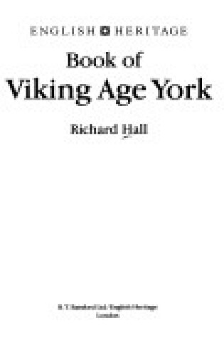 Cover of English Heritage Book of Viking York