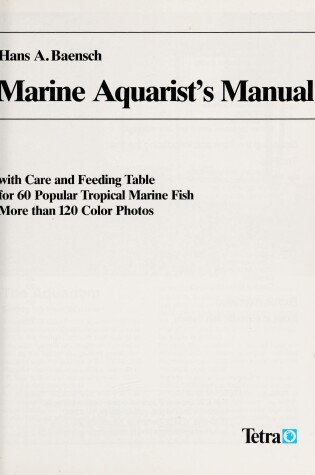 Cover of Marine Aquarist's Manual