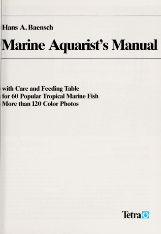 Book cover for Marine Aquarist's Manual