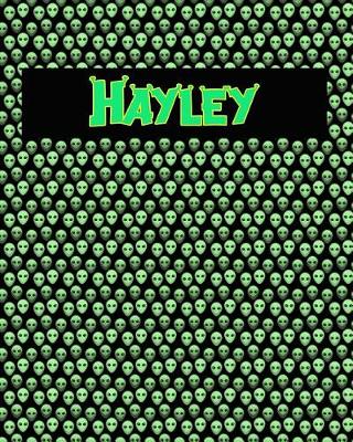 Book cover for 120 Page Handwriting Practice Book with Green Alien Cover Hayley