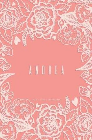 Cover of Andrea - Peach Floral Dot Grid Journal