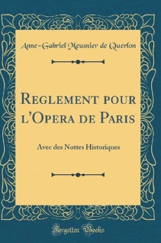 Cover of Reglement Pour l'Opera de Paris