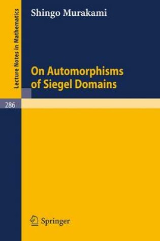 Cover of On Automorphisms of Siegel Domains