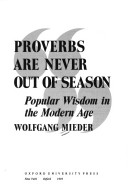 Book cover for Proverbs are Never Out of Season