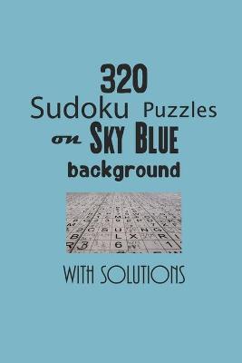 Book cover for 320 Sudoku Puzzles on Sky Blue background with solutions