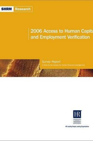 Cover of 2006 Access to Human Capital and Employment Verification Report