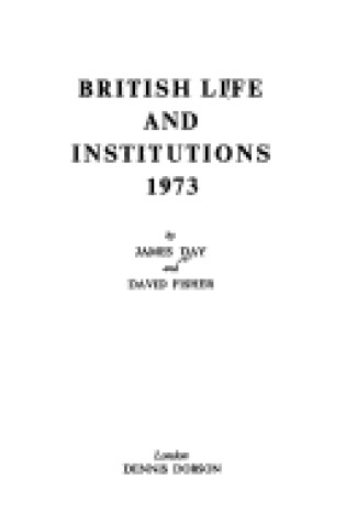 Cover of British Life and Institutions