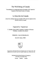 Book cover for The Well-being of Canada/Bien-etre du Canada