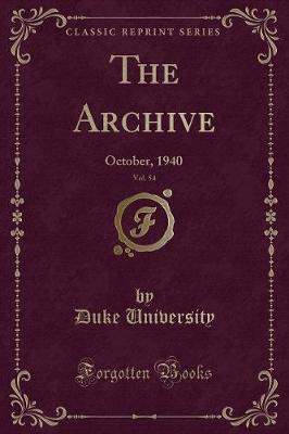 Book cover for The Archive, Vol. 54