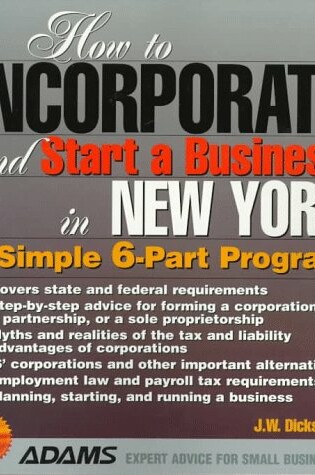 Cover of How to Incorporate and Start a Business in New York