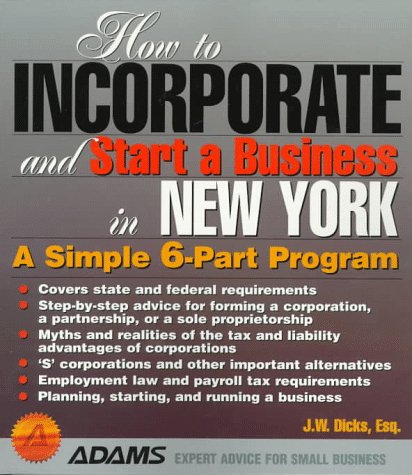 Book cover for How to Incorporate and Start a Business in New York