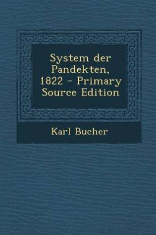 Cover of System Der Pandekten, 1822 - Primary Source Edition