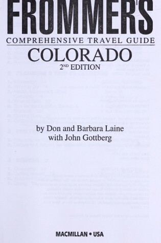 Cover of Frommer'S Comprehensive Travel Guide Colorado, Sec OND Editio