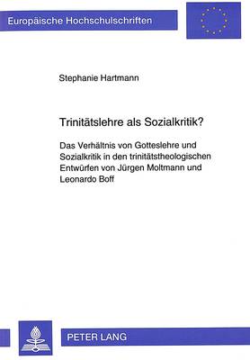 Book cover for Trinitaetslehre ALS Sozialkritik?