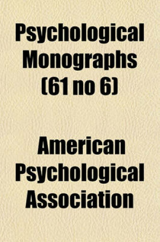 Cover of Psychological Monographs