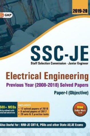 Cover of SSC JE Electrical Engineering for Junior Engineers Previous Year Solved Papers (2008-18), 2018-19 for Paper I