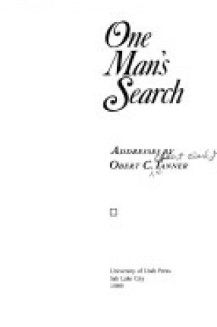 Cover of One Man's Search