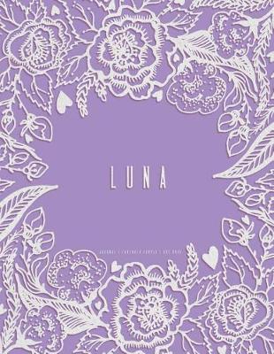 Book cover for Luna. Lavender Purple Journal, Dot Grid