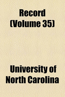 Book cover for Record (Volume 35)