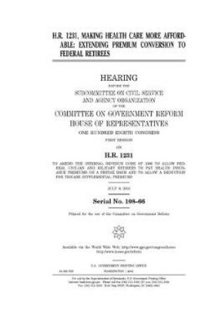 Cover of H.R. 1231, making health care more affordable