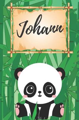 Book cover for personalisiertes Notizbuch Panda / Malbuch / Kritzelbuch / Tagebuch / Journal / Notizheft / DIN A5 / Geschenke Johann