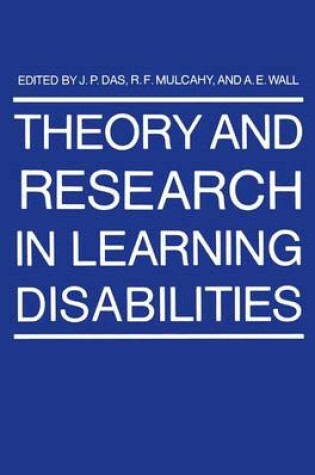 Cover of Theory and Research in Learning Disabilities