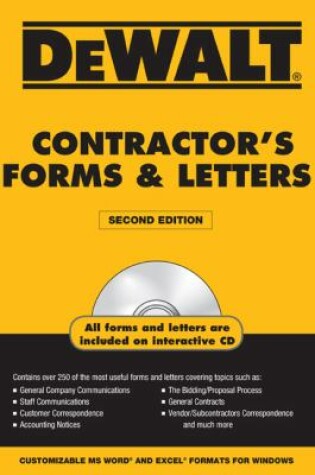 Cover of Dewaltcontractor's Forms & Letters