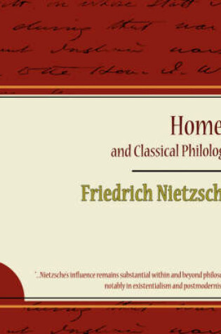 Cover of Homer and Classical Philology - Friedrich Nietzsche