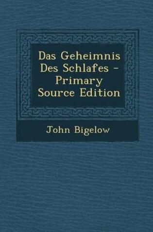 Cover of Das Geheimnis Des Schlafes