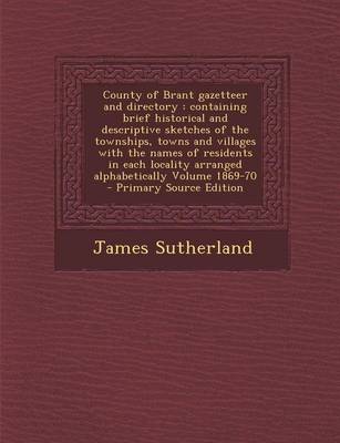 Book cover for County of Brant Gazetteer and Directory