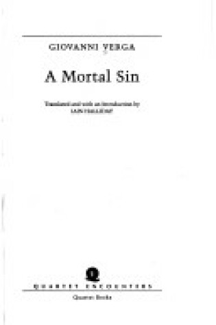 Cover of A Mortal Sin