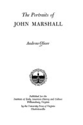 Cover of Portraits of John Marshall