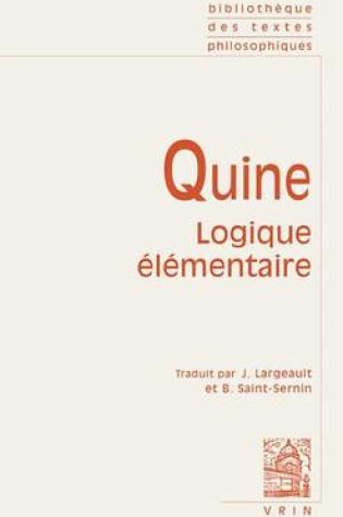 Cover of Willard Von Orman Quine: Logique Elementaire