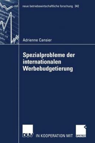 Cover of Spezialprobleme der internationalen Werbebudgetierung