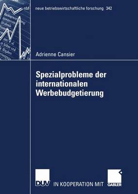 Book cover for Spezialprobleme der internationalen Werbebudgetierung